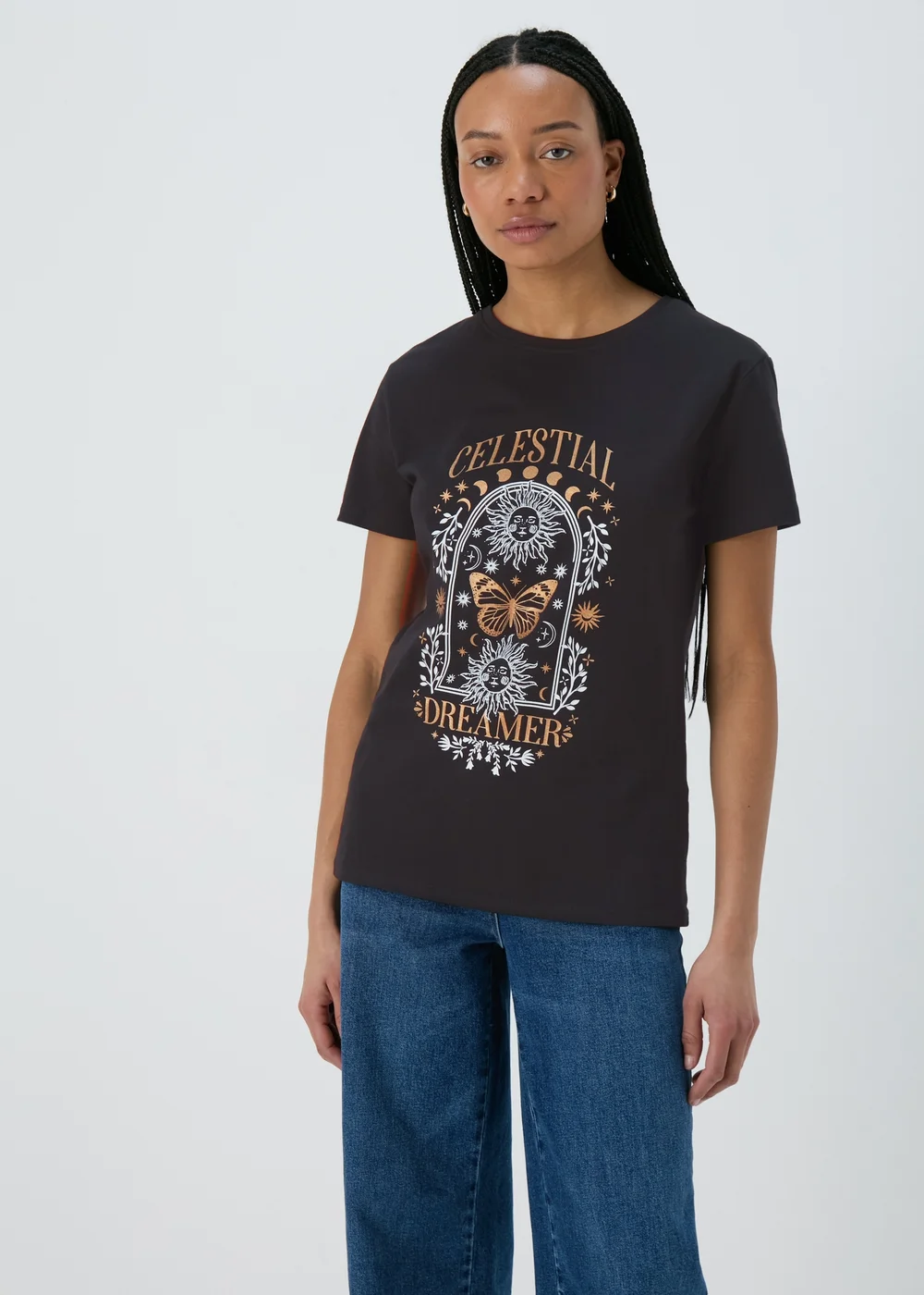 Black Celestial Graphic T-Shirt - 8 Image 1
