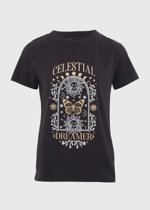 Black Celestial Graphic T-Shirt - 8 Image 5