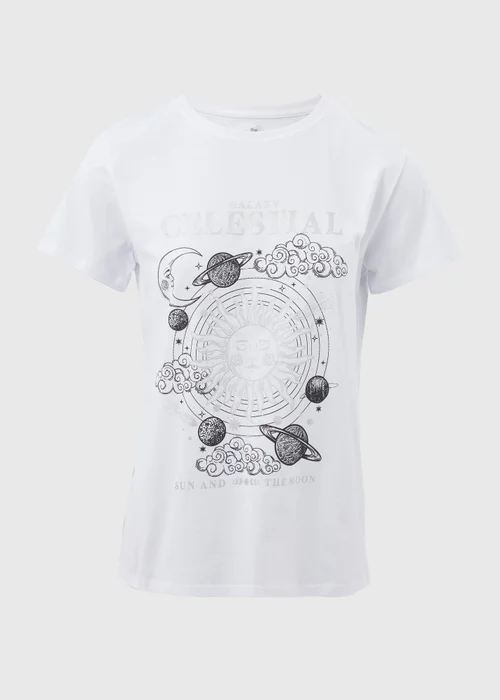 White Celestial Graphic T-Shirt - 8 Image 5