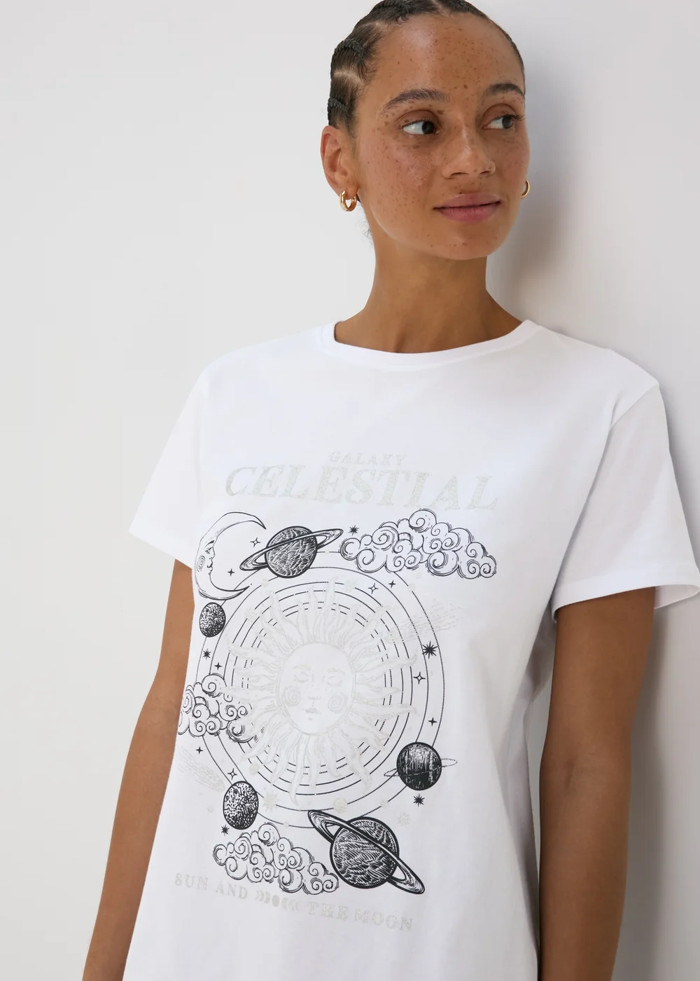White Celestial Graphic T-Shirt - 8 Image 3