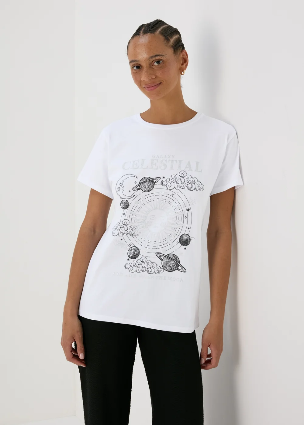 White Celestial Graphic T-Shirt - 8 Image 1