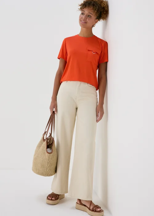 Orange Pocket Detail T-shirt - Size 8 Image 1