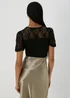 Black Lace Yoke Top - Size 8 Image 2