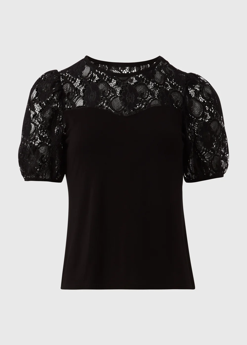 Black Lace Yoke Top - Size 8 Image 5