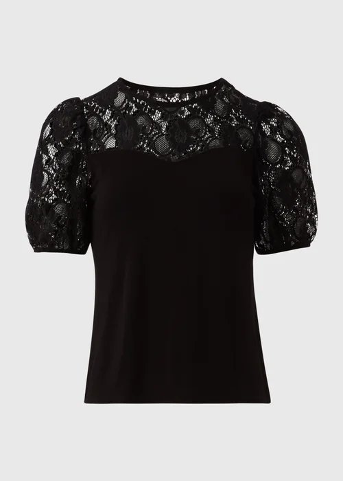 Black Lace Yoke Top - Size 8 Image 5