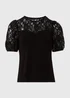 Black Lace Yoke Top - Size 8 Image 5