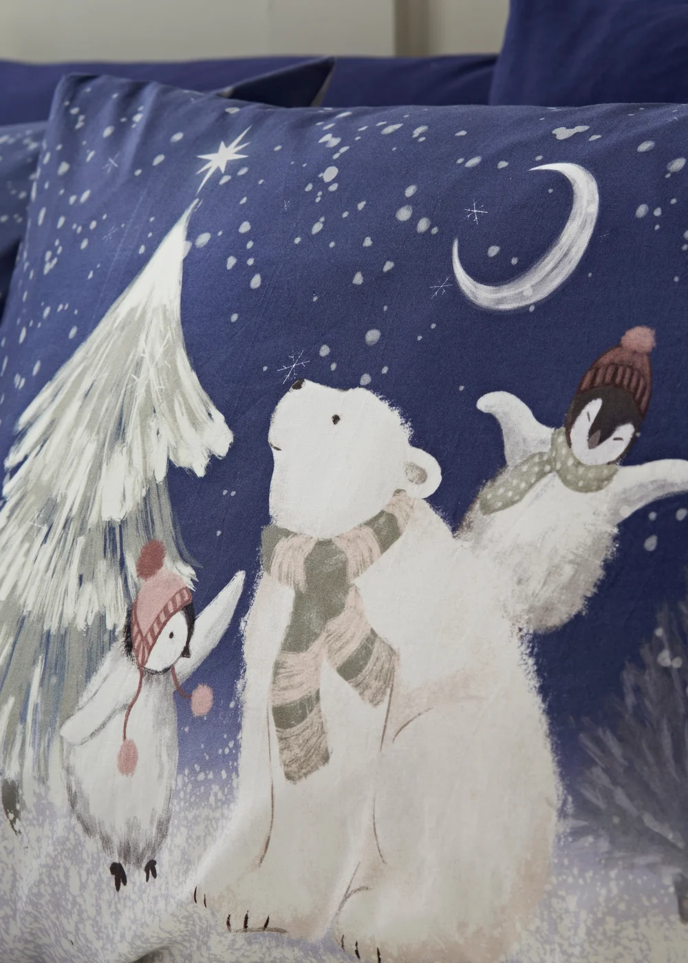 Wondrous Christmas Navy Polar Bear Duvet Set - Single Image 2