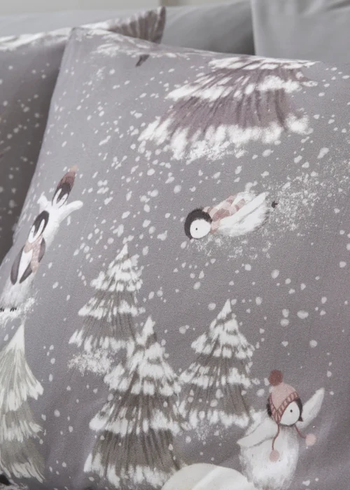 Wondrous Grey Penguin Duvet Set - Single Image 2