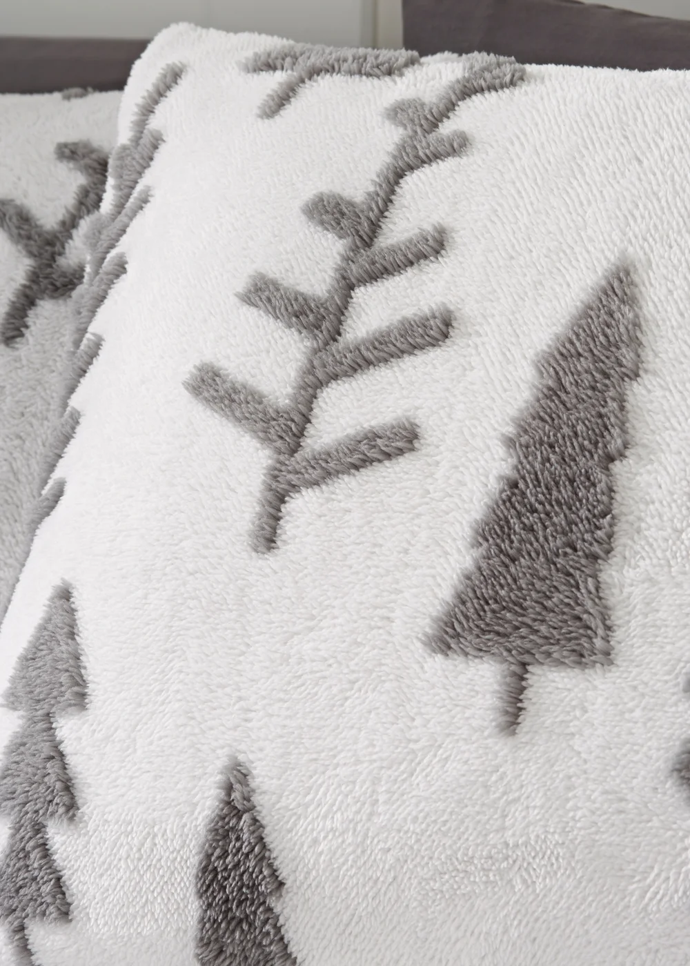 Wondrous Christmas Grey Fleece Tree Duvet Set - Single Image 2