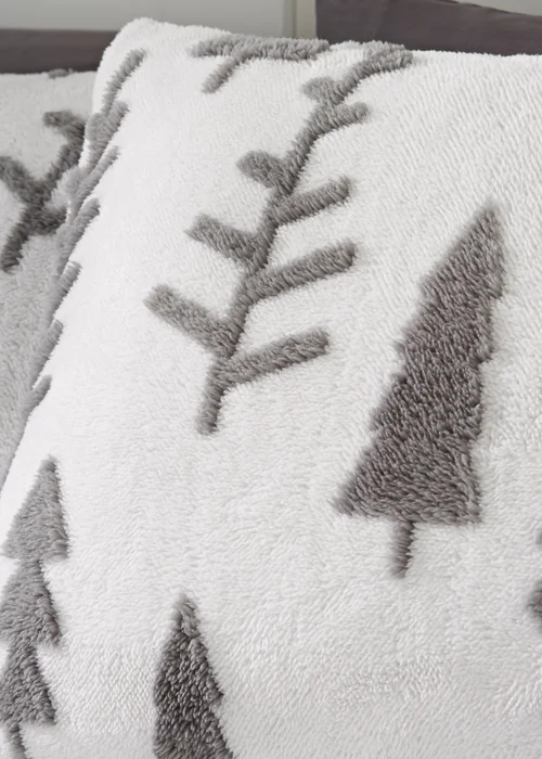 Wondrous Christmas Grey Fleece Tree Duvet Set - Single Image 2