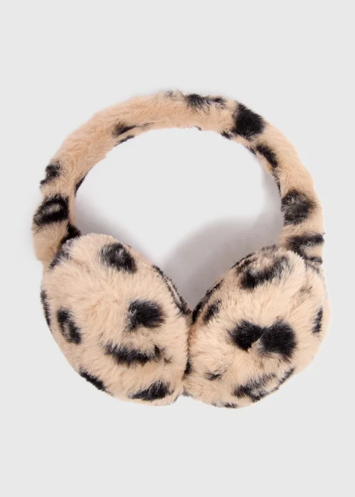 Girls Leopard Print Earmuffs - One Size Image 2