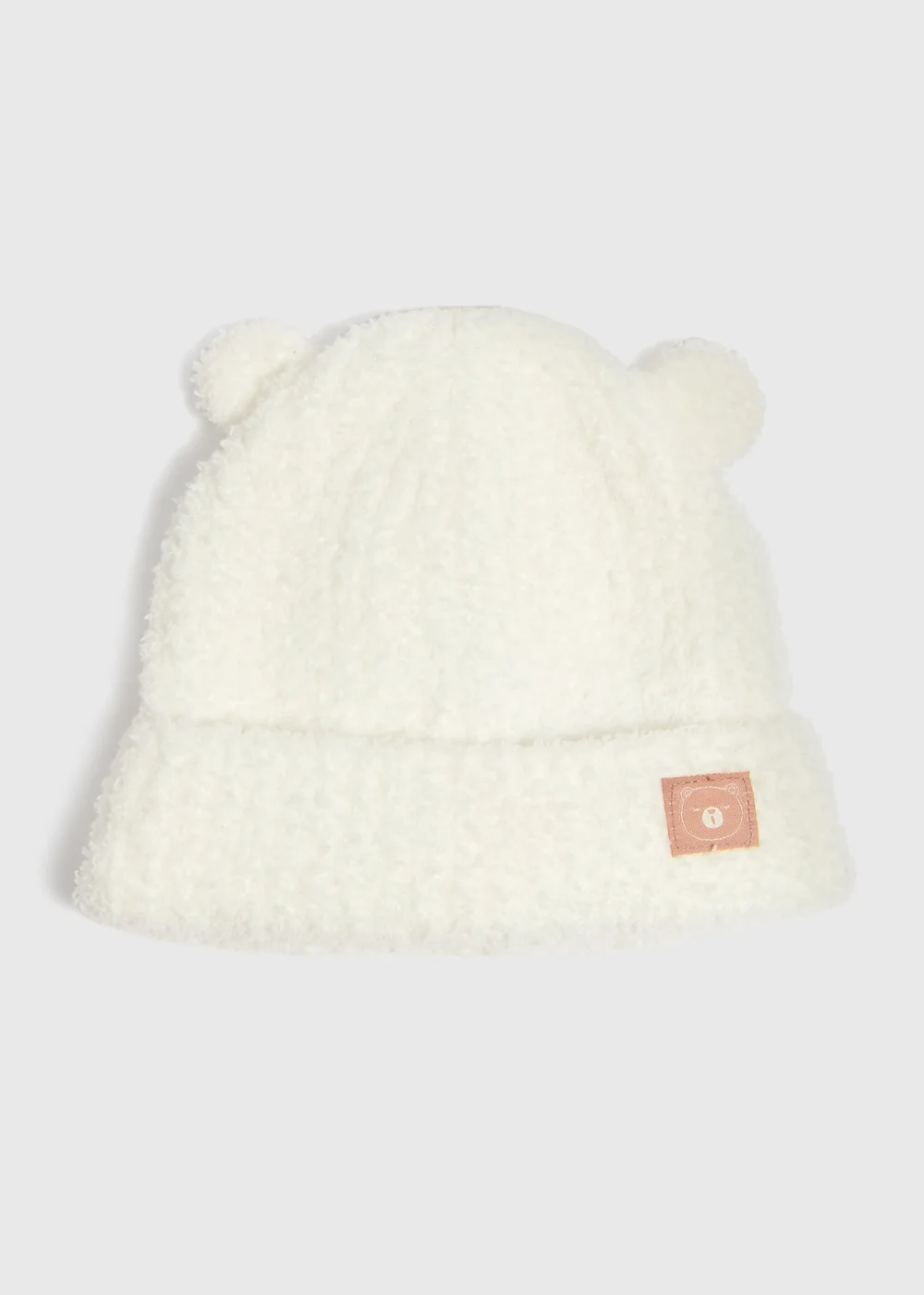 Baby Cream Fluffy Bear Beanie (Newborn-24mths) - Age 0 - 3 Months Image 1
