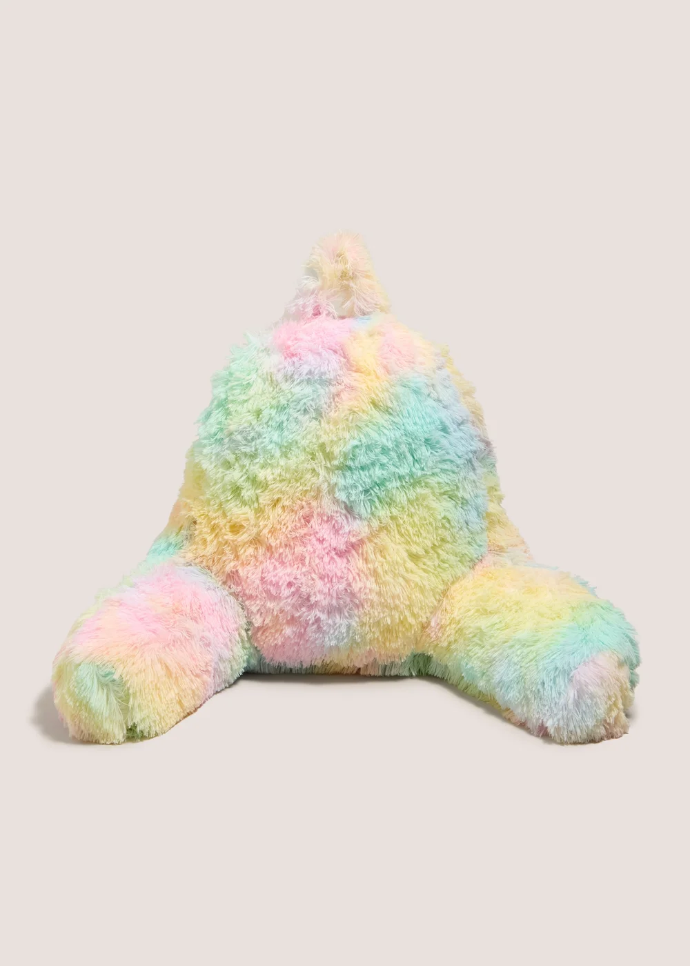 Rainbow Faux Fur Cuddle Cushion Image 1