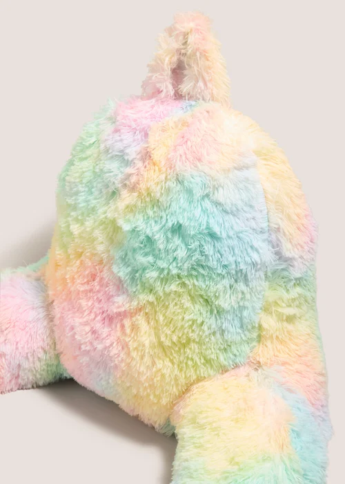 Rainbow Faux Fur Cuddle Cushion Image 2