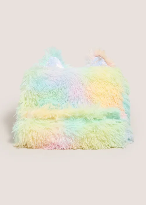 Rainbow Faux Fur iPad Stand Image 1