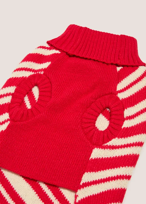 Red Candy Cane Pet Jumper Medium Image 2