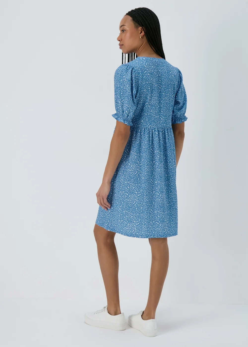 Blue Textured Mini Dress - 8 Image 2