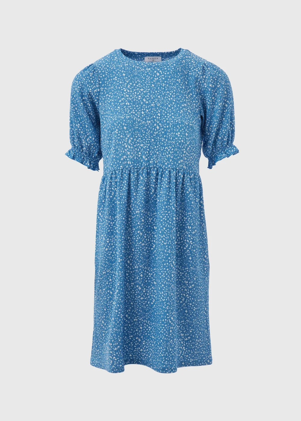 Blue Textured Mini Dress - 8 Image 5