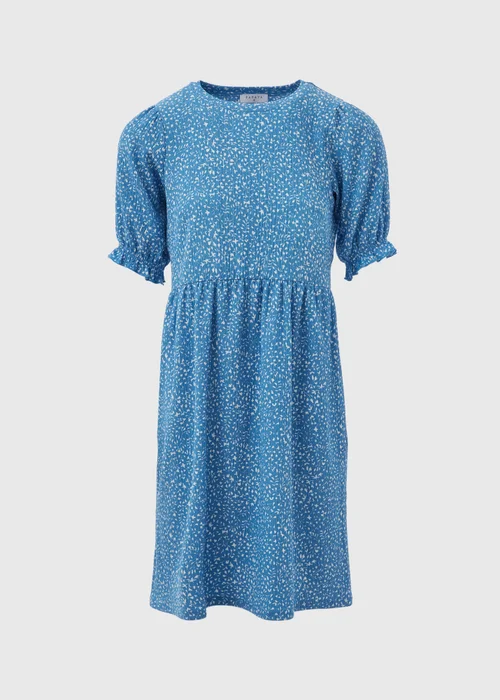 Blue Textured Mini Dress - 8 Image 5