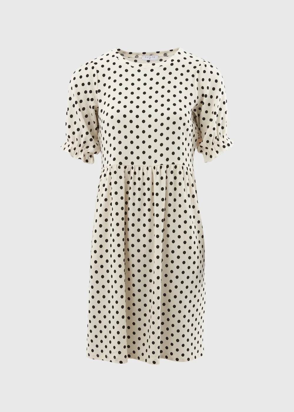 White Spot Print Textured Mini Dress - 8 Image 5