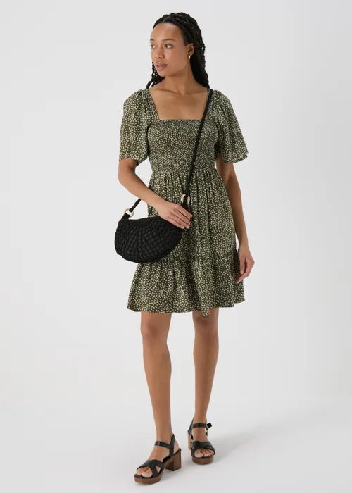 Green Shirred Bodice Mini Dress - 8 Image 4
