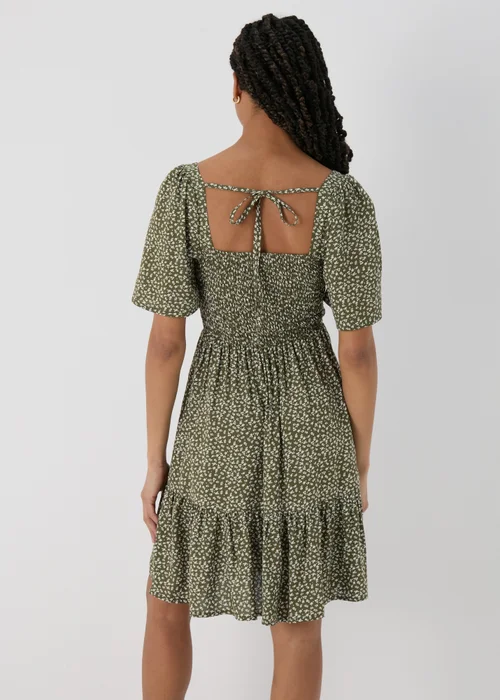Green Shirred Bodice Mini Dress - 8 Image 2