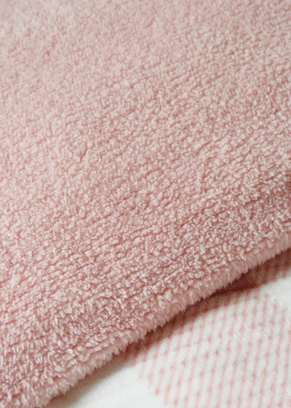 Pink Check Sherpa Duvet Set - Single Image 3
