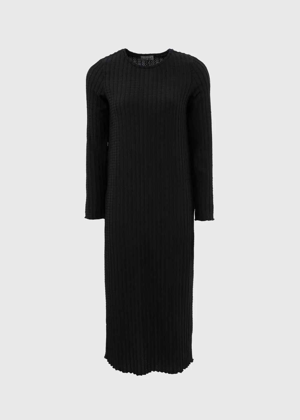 Black Textured Midi Dress - 8 Image 4