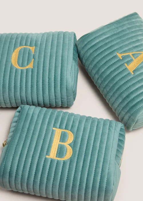 Teal Alphabet Make Up Bag - S Image 2
