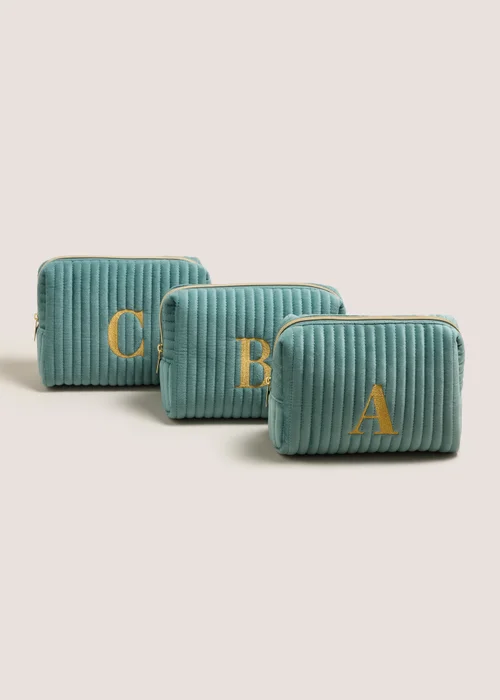 Teal Alphabet Make Up Bag - S Image 1