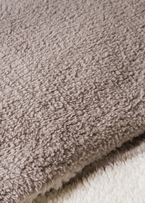 Brown Sherpa Stripe Duvet Set - Single Image 3