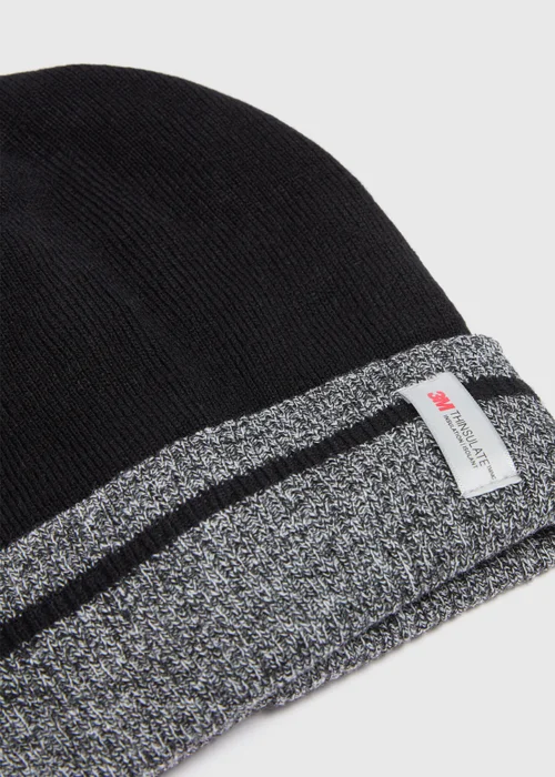 Thinsulate Black Stripe Beanie - One Size Image 2