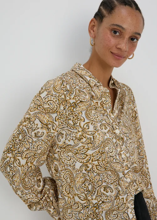Cream Paisley Viscose Shirt - 8 Image 3