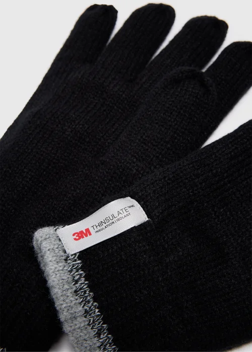 Thinsulate Black Stripe Gloves - S/M Image 2