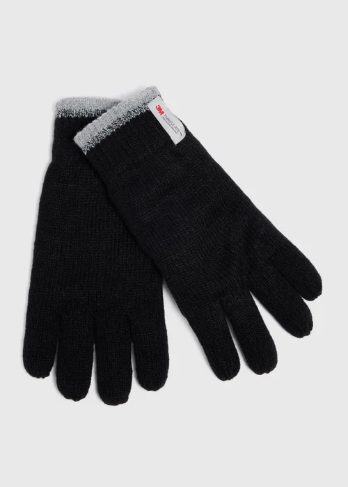 Thinsulate Black Stripe Gloves - S/M Image 1