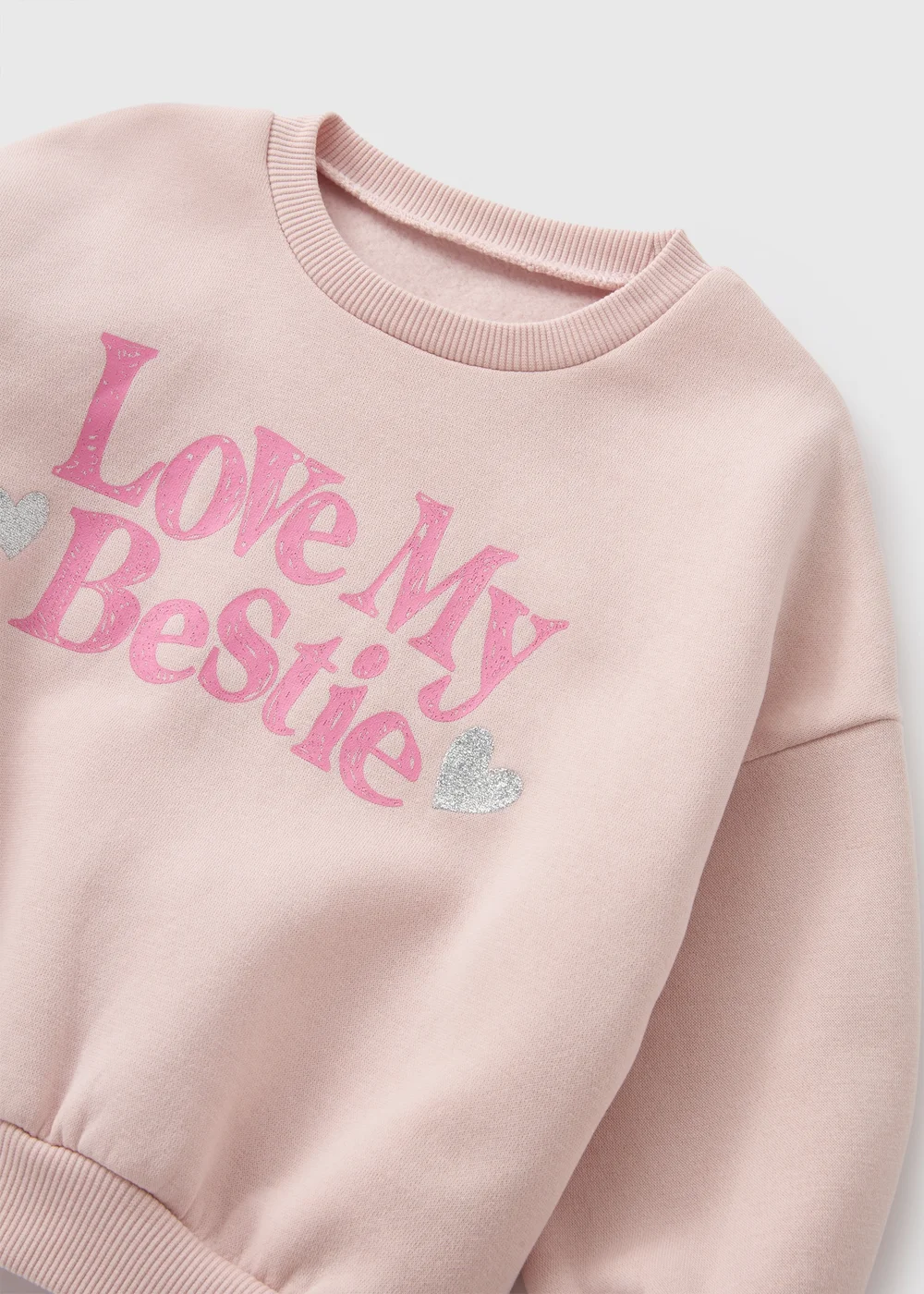 Girls Pink Love My Bestie Sweatshirt (1-7yrs) - 1-1.5 Yrs Image 2