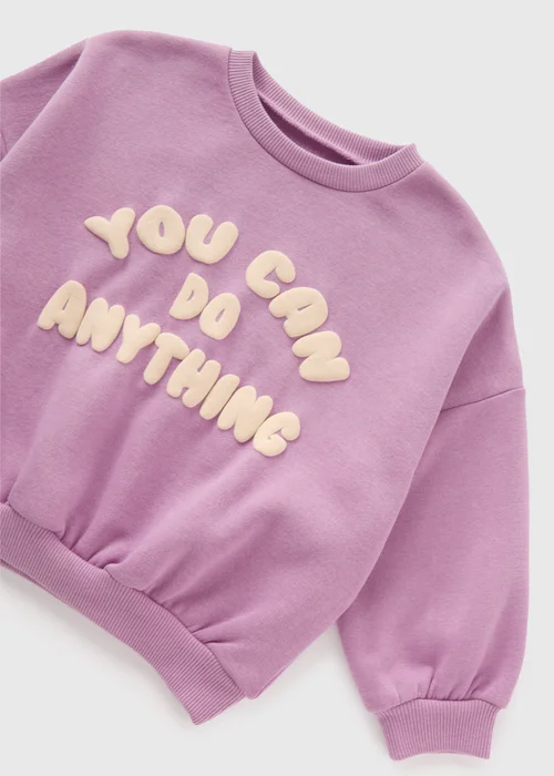 Girls Lilac You Can Do Anything Sweatshirt (1-7yrs) - 1-1.5 Yrs Image 2