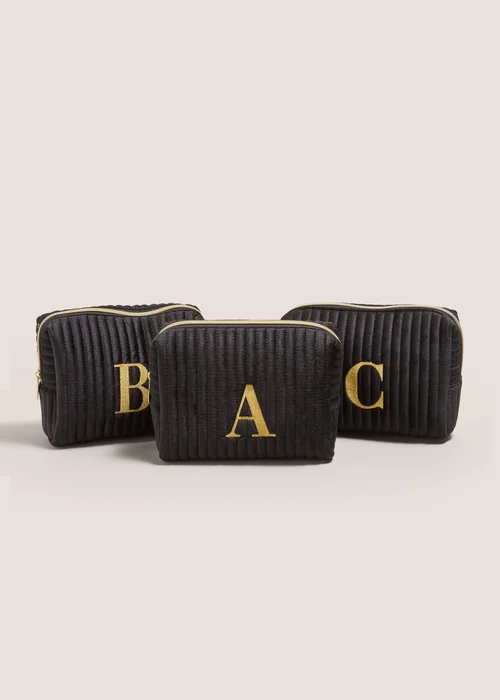 Black Alphabet Make Up Bag - S Image 1