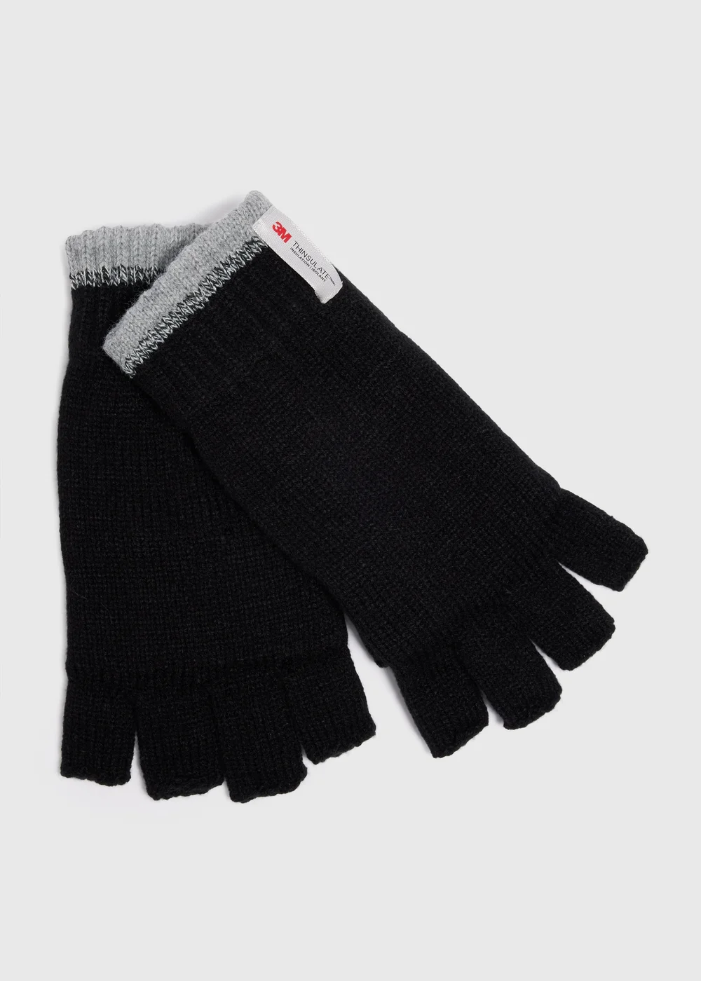 Thinsulate Black Fingerless Gloves - One Size Image 1