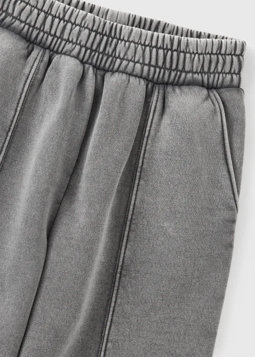 Girls Grey Acid Wash Wide Leg Joggers (7-15yrs) - 8 Yrs Image 2
