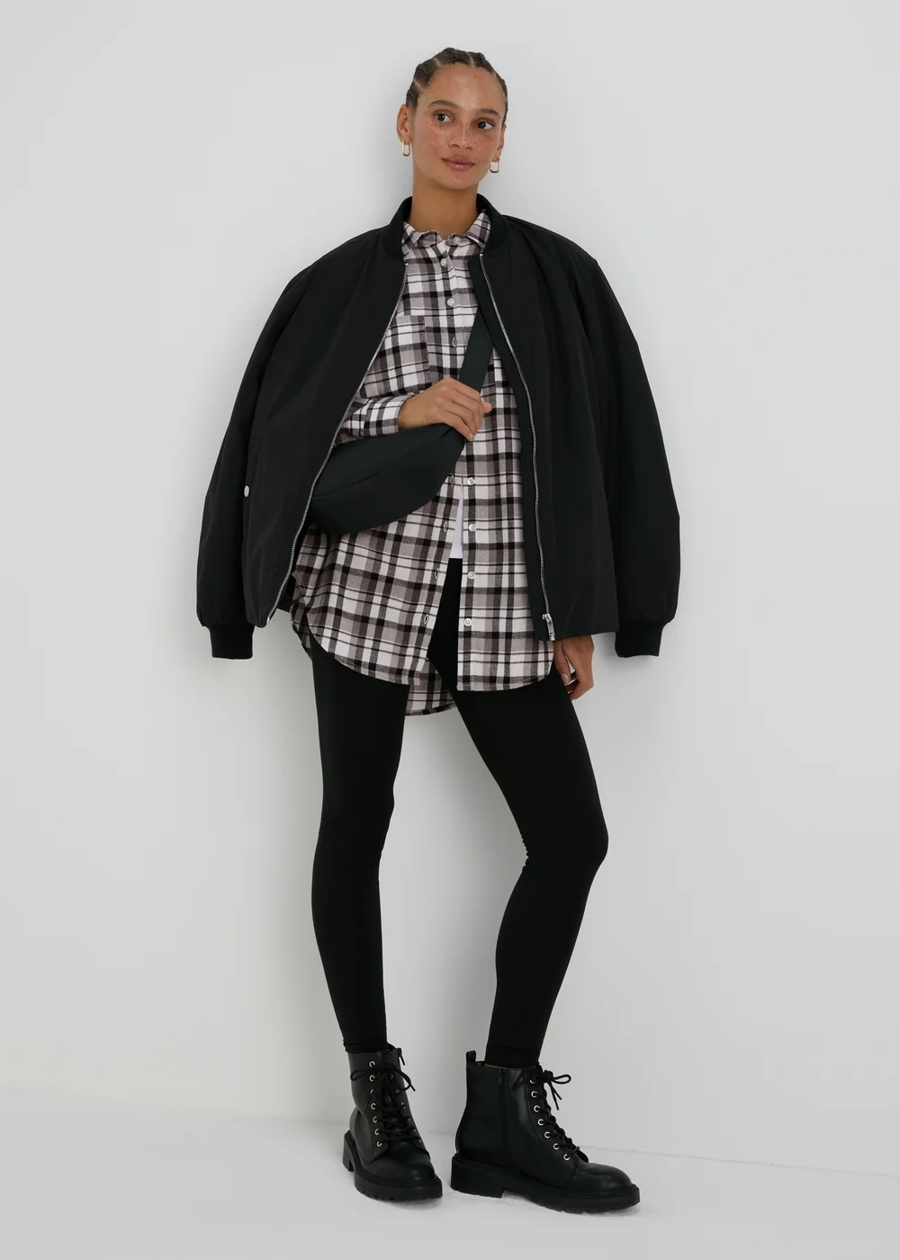 Grey Check Shirt - Size 8 Image 3