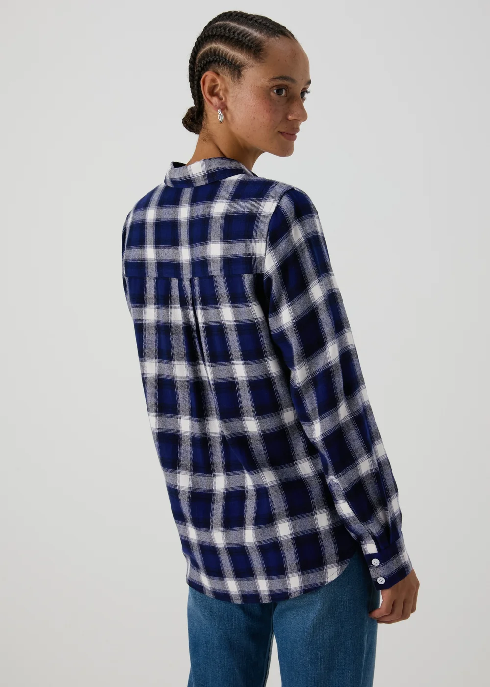 Blue Brushed Check Shirt - 8 Image 2
