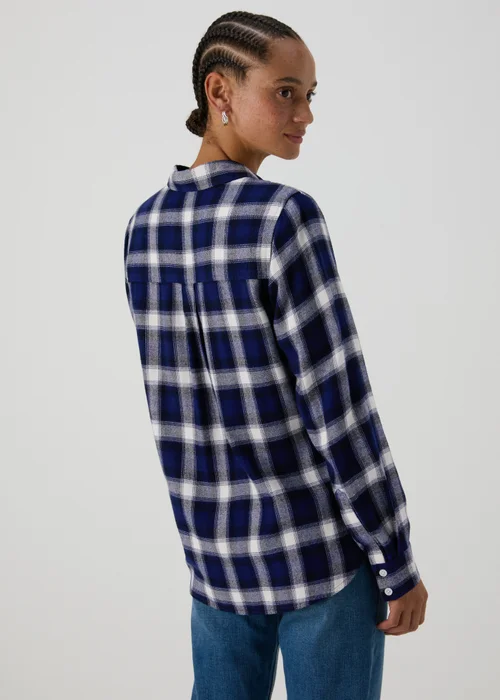 Blue Brushed Check Shirt - 8 Image 2