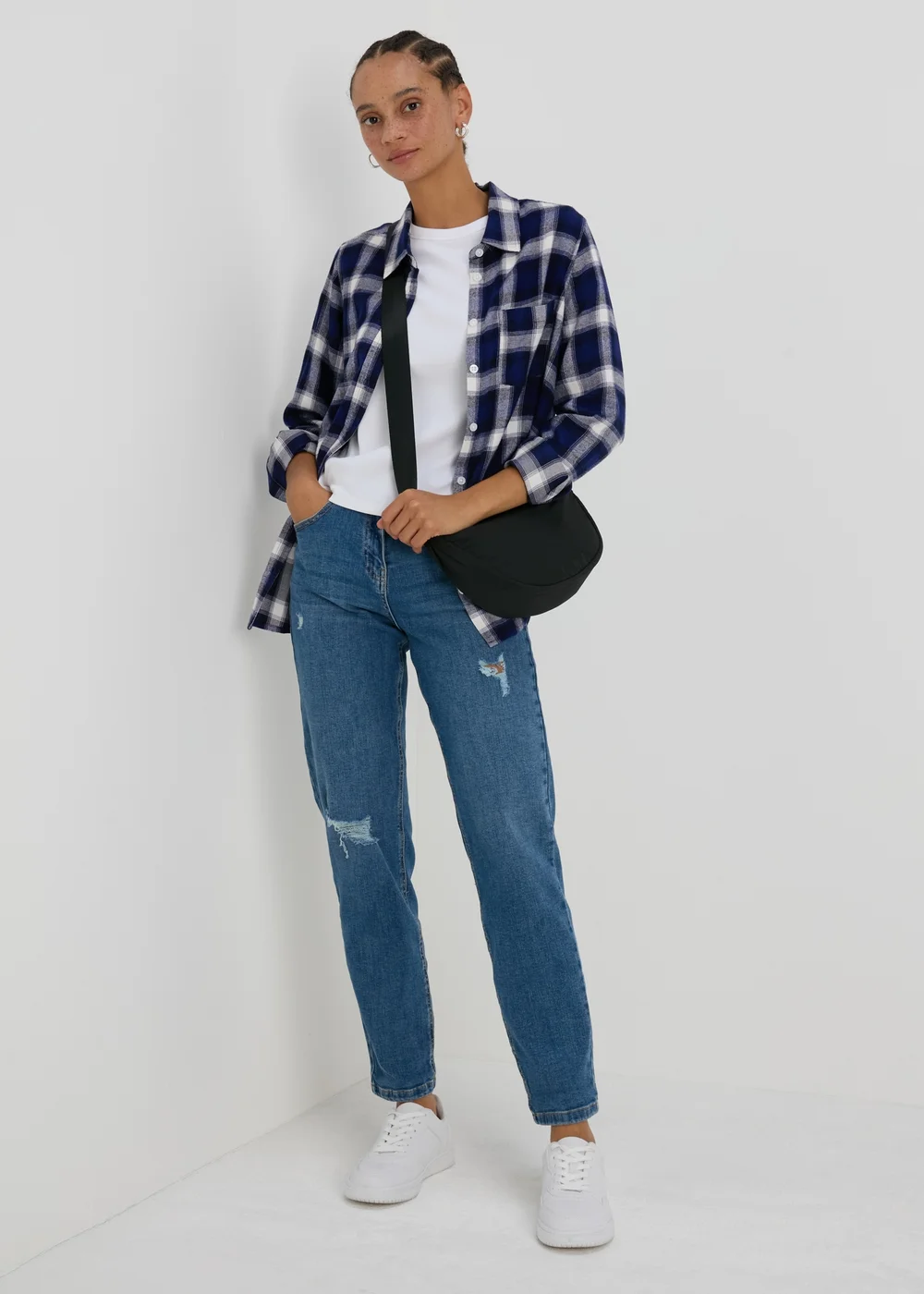 Blue Brushed Check Shirt - 8 Image 4