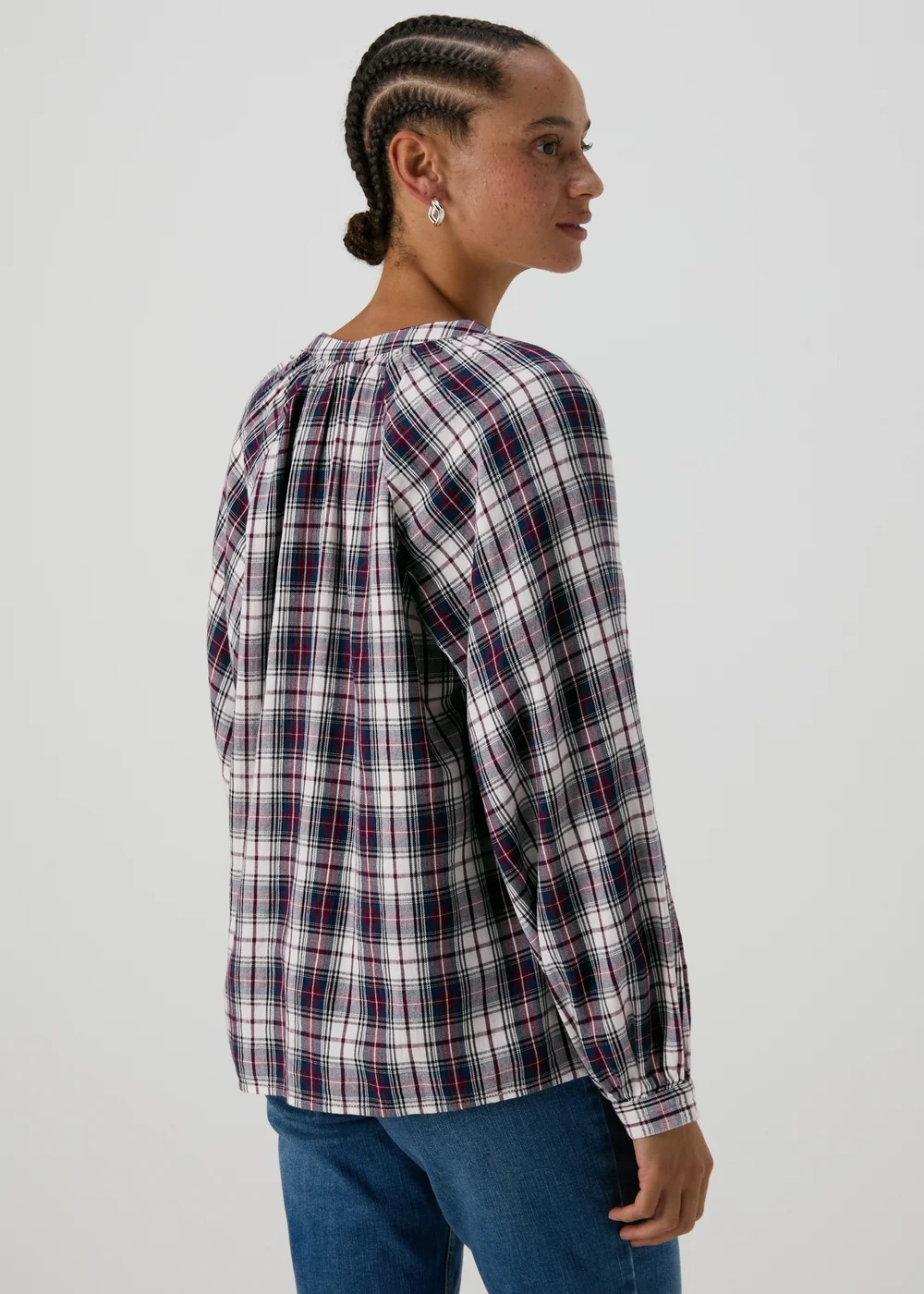 Multi Coloured Check Blouse - Size 8 Image 2