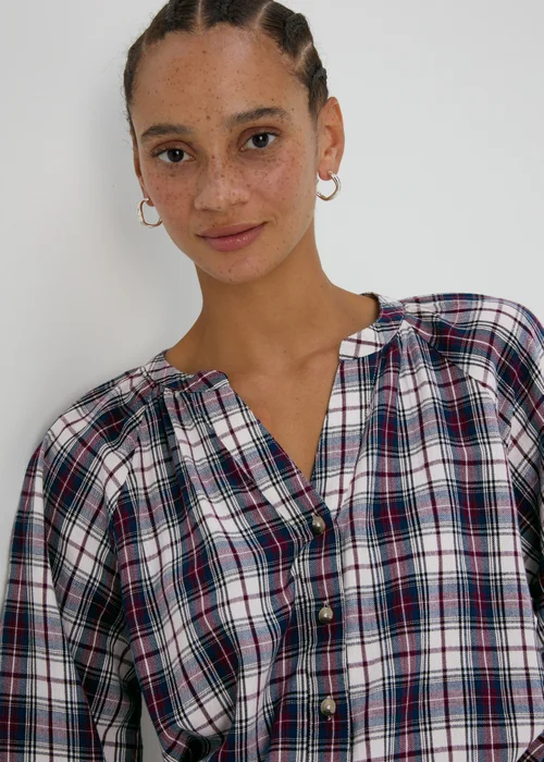 Multi Coloured Check Blouse - Size 8 Image 3