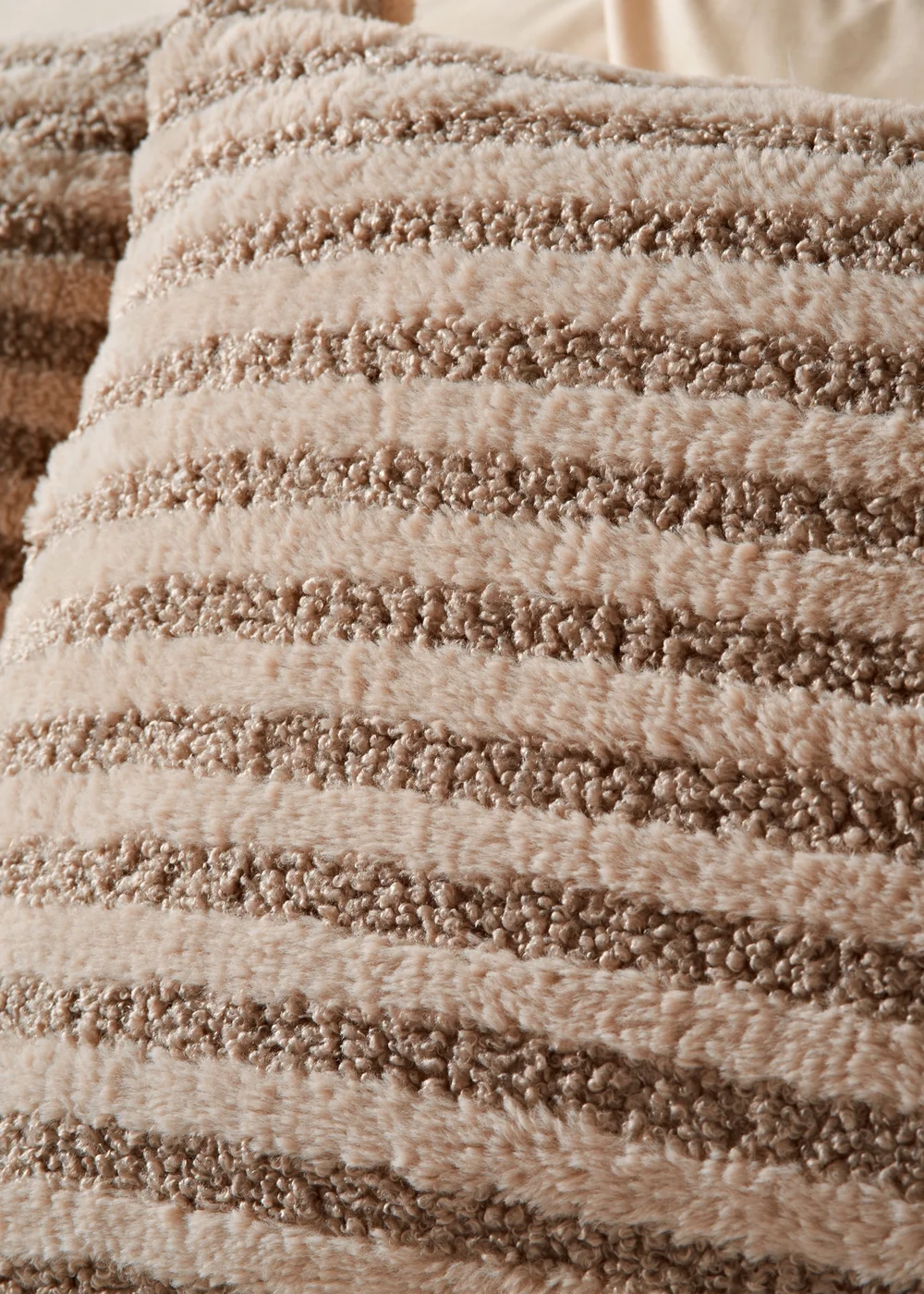 Brown Stripe Ribbed Duvet Set - Single Image 2
