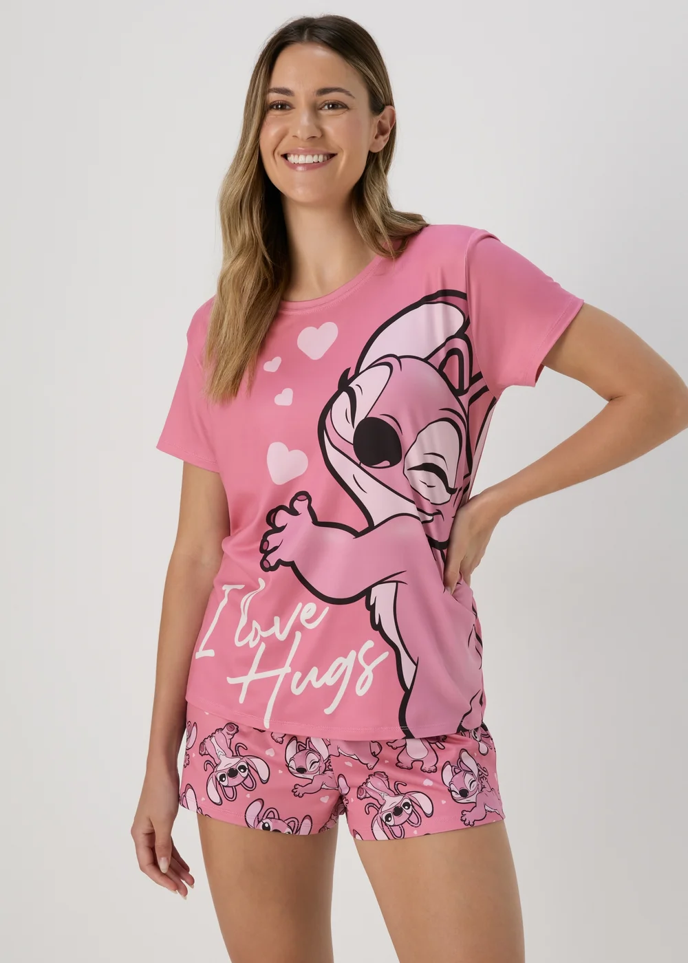 Disney Pink Angel & Stitch Pyjama Set - Extra small Image 1