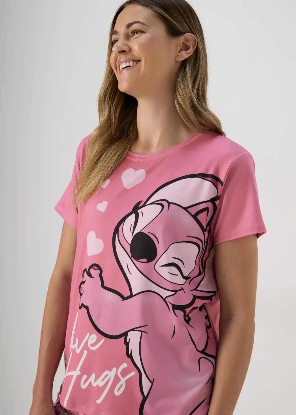 Disney Pink Angel & Stitch Pyjama Set - Extra small Image 3