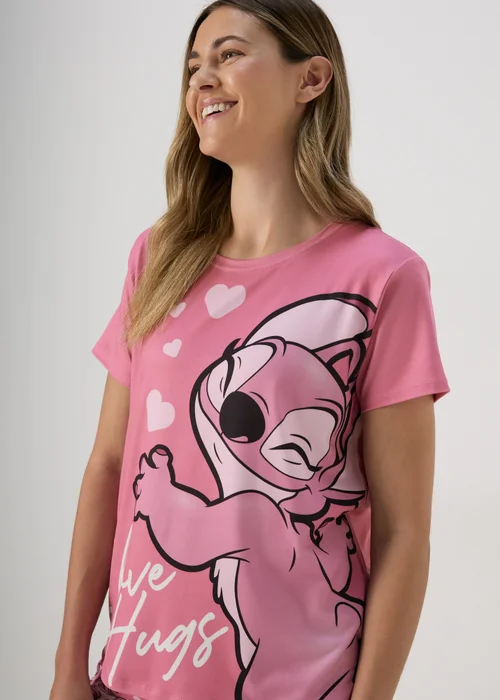 Disney Pink Angel & Stitch Pyjama Set - Extra small Image 3